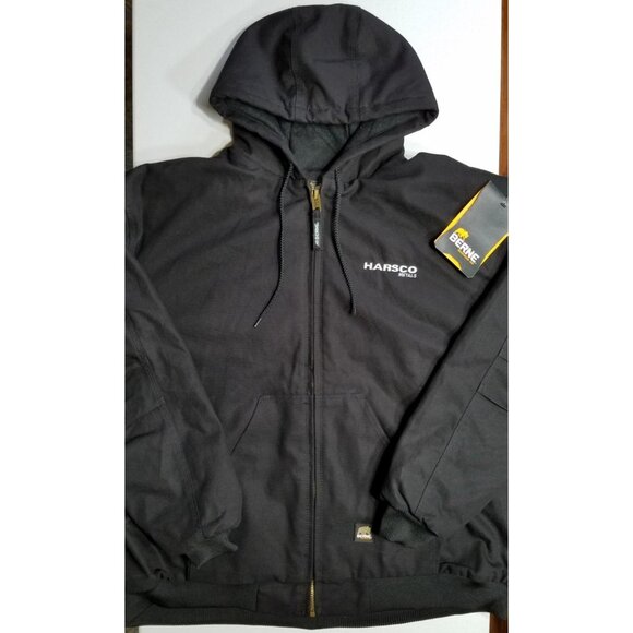 BERNE Full Zip Hooded Heavy Duck Canvas Quilt Lined Work Chore Coat Jacket 3XL - Picture 1 of 16